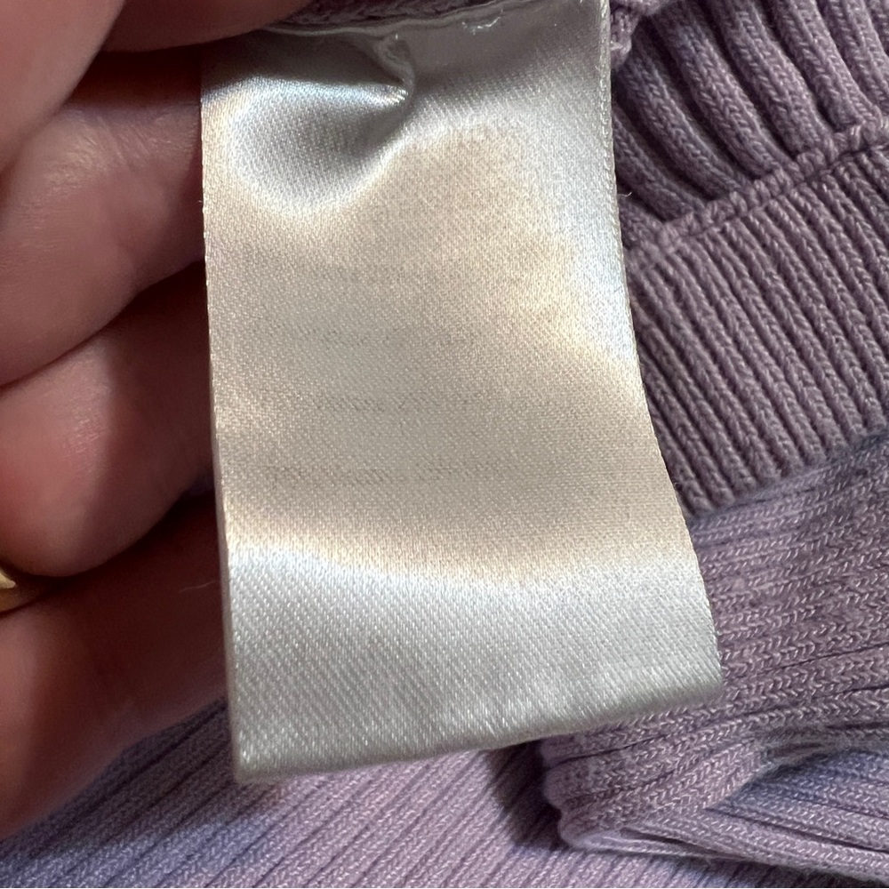 Find Me Now Cleo Ribbed Lavender Ruffle Knit Pants L - Picture 6 of 9